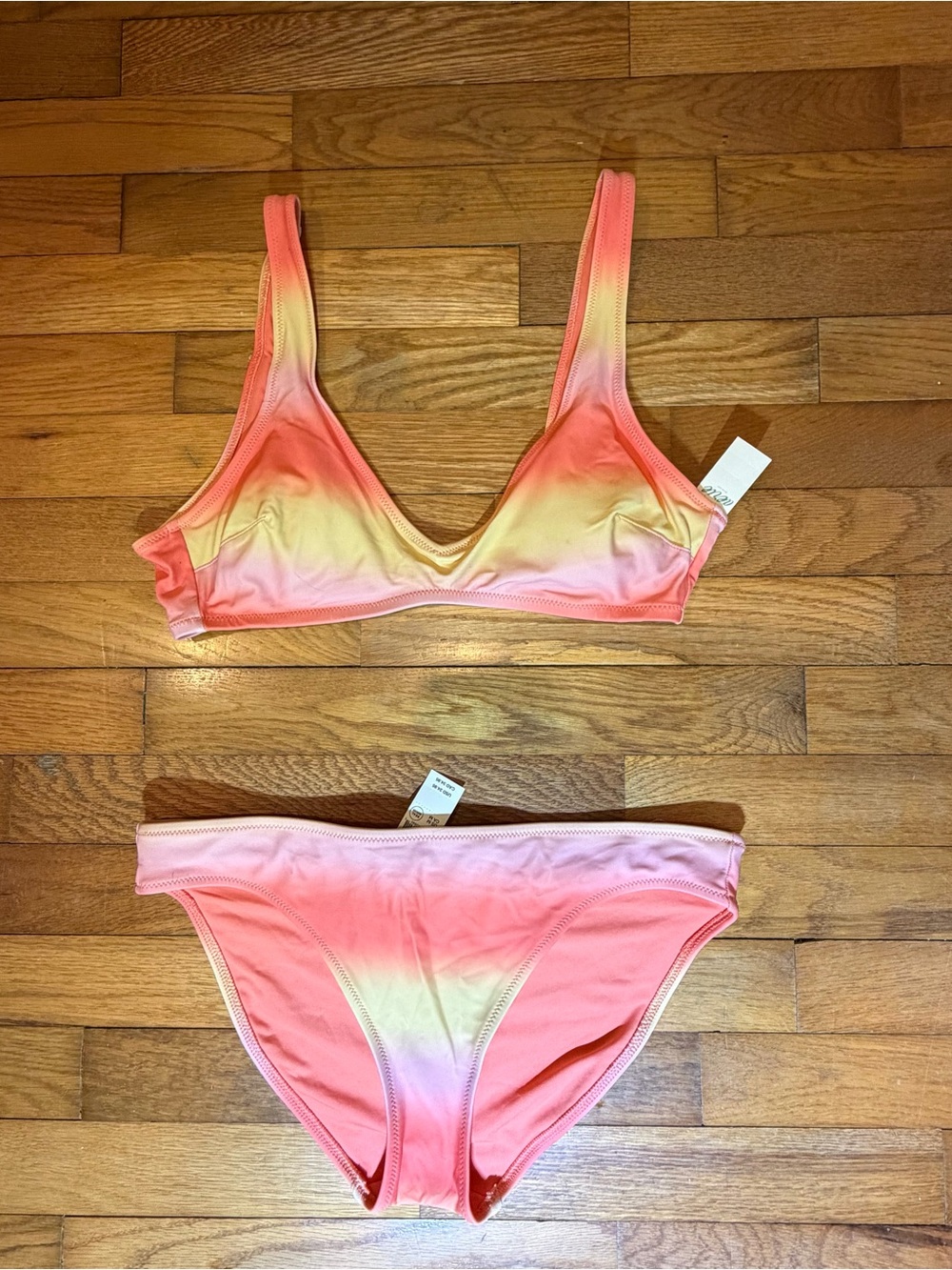 aerie Pink and Yellow Ombre Bikini Set